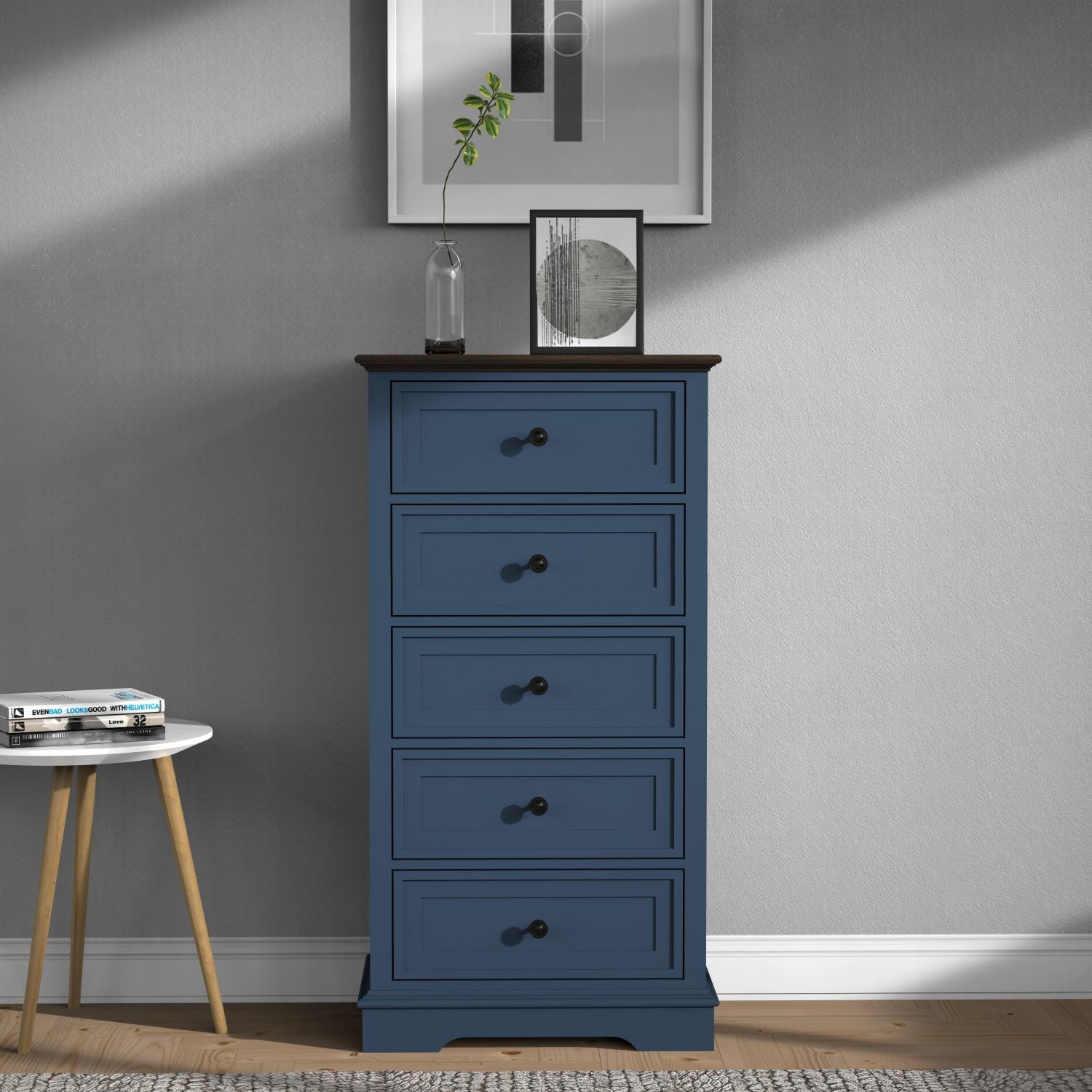 Tall Dresser for Bedroom with 5 Drawers for Closet, Chest of Drawers with Metal Handle - JM Variety Store